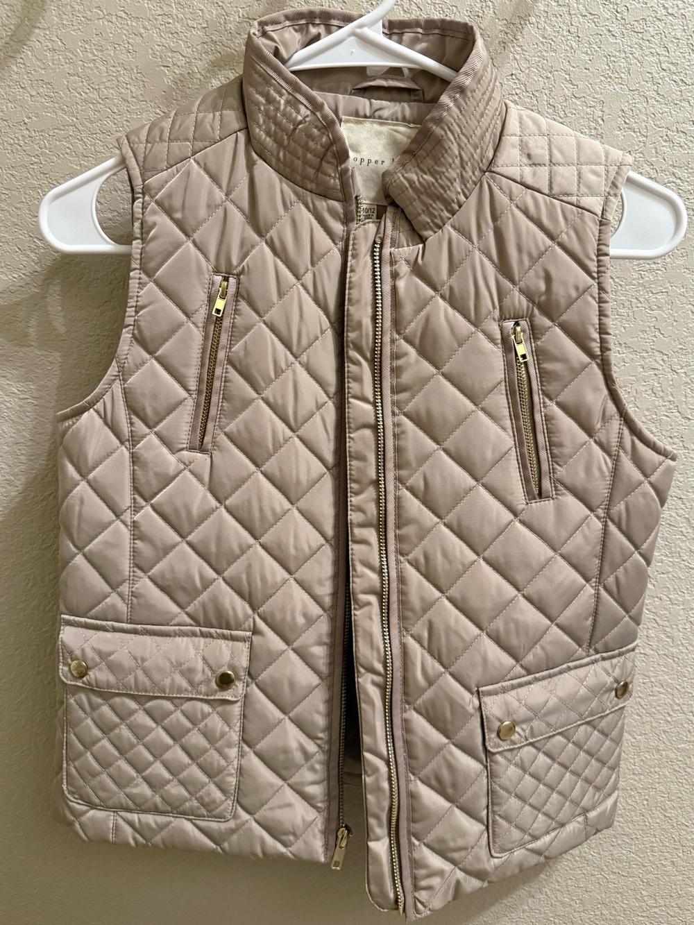 Copper Key Quilted Vest in Taupe